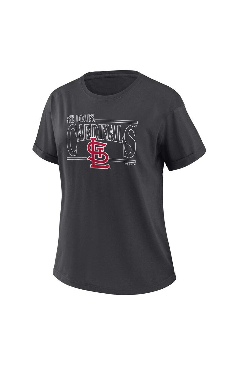 WEAR by Erin Andrews Women's WEAR by Erin Andrews Charcoal St. Louis Cardinals Oversized Boyfriend T-Shirt, Alternate, color,