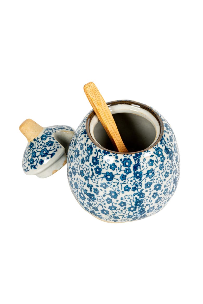 Hand-Painted Stoneware Sugar & Creamer, Set of 2, Alternate, color, Blue