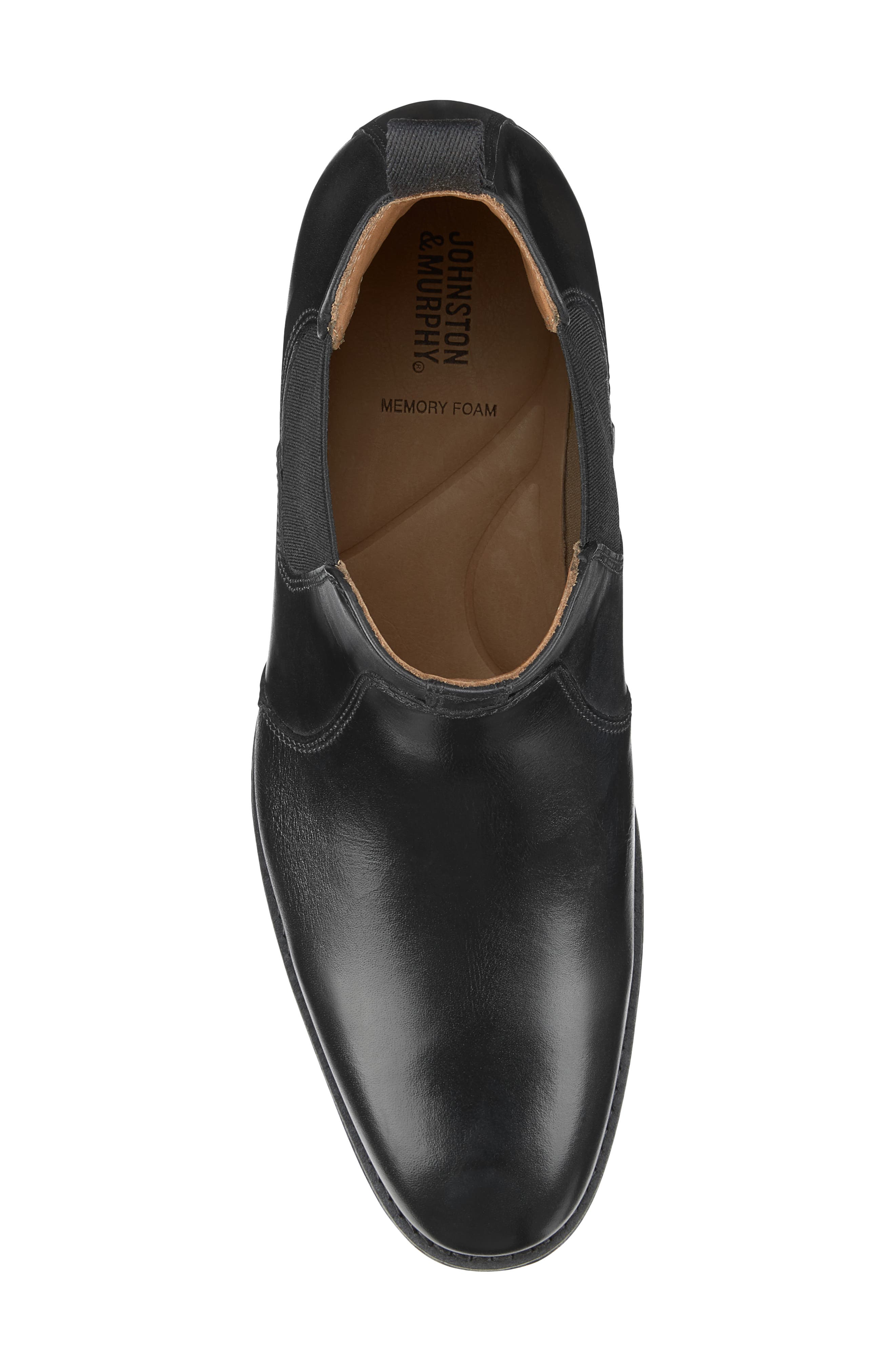 Johnston & Murphy Lewis Chelsea Boot, Alternate, color, Black Full Grain