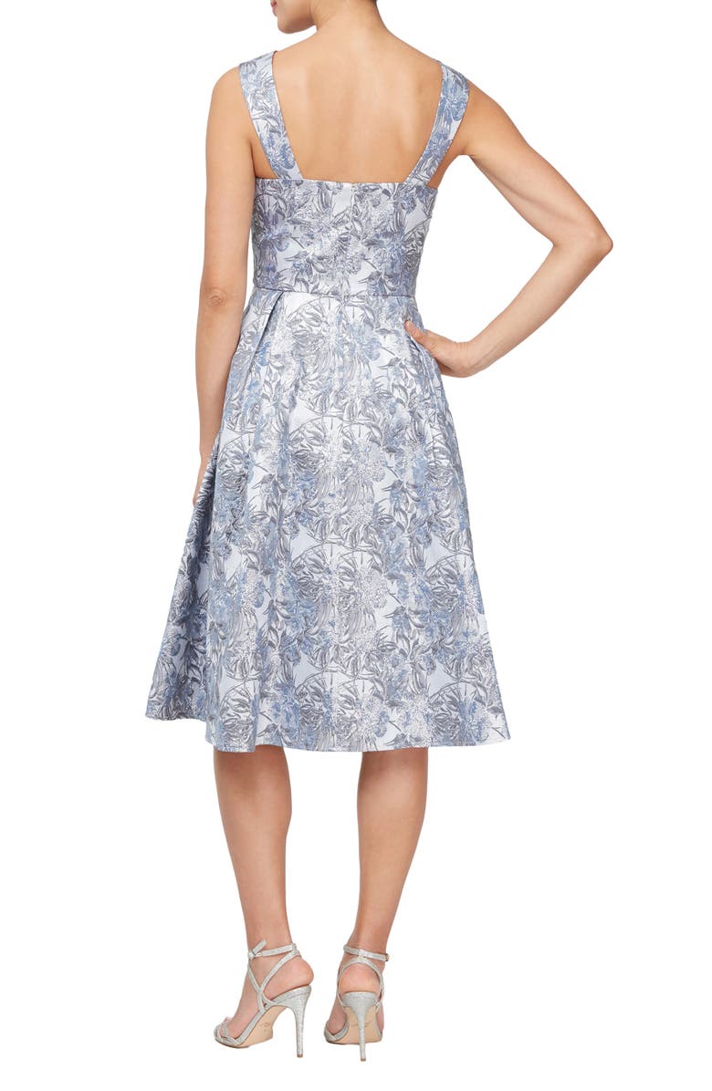 Alex Evenings Floral Jacquard Cocktail Dress, Alternate, color, 