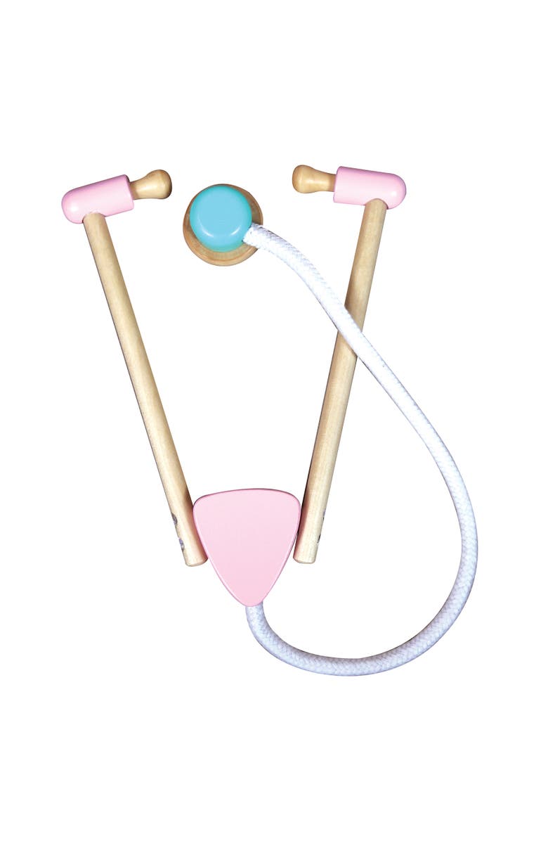 Lissi 14 Inch Doctor Baby Doll Set, Pink & Blue Elephant Outfit, Wood Accessories, Alternate, color, Multicolored