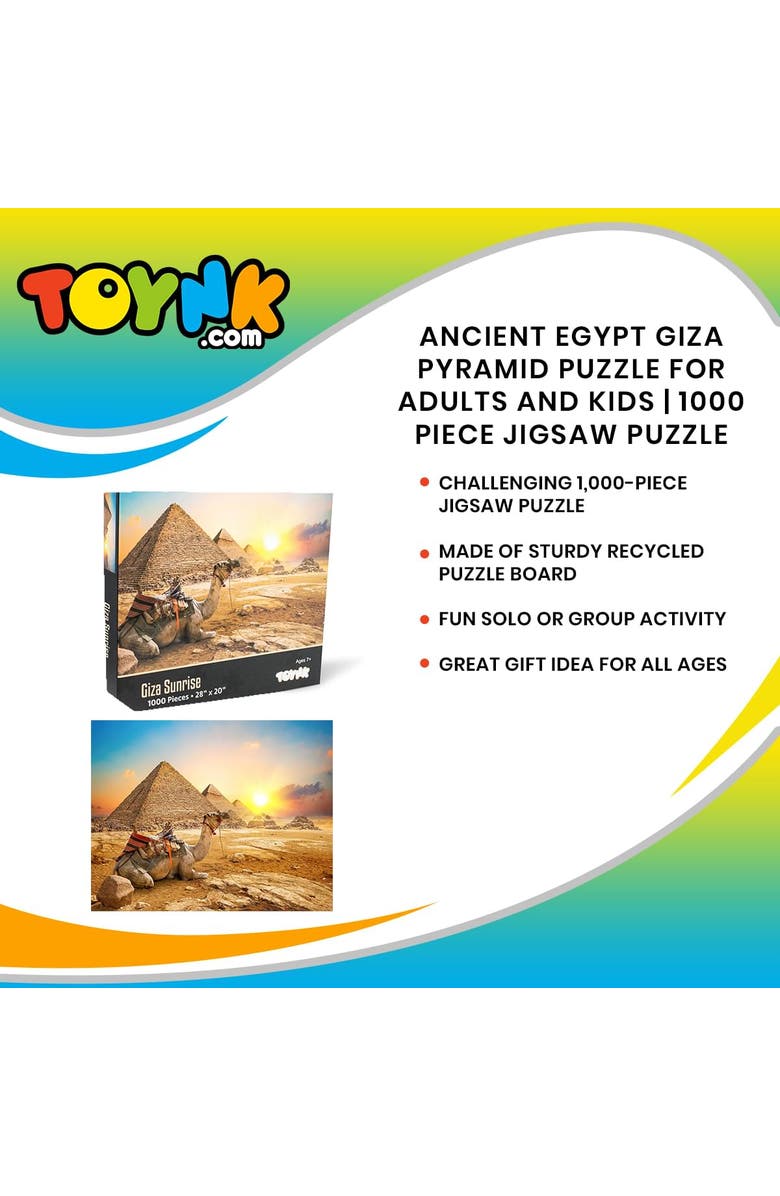 Toynk Giza Sunrise Ancient Egypt Pyramid Puzzle | 1000 Piece Jigsaw Puzzle, Alternate, color, Multi-Color