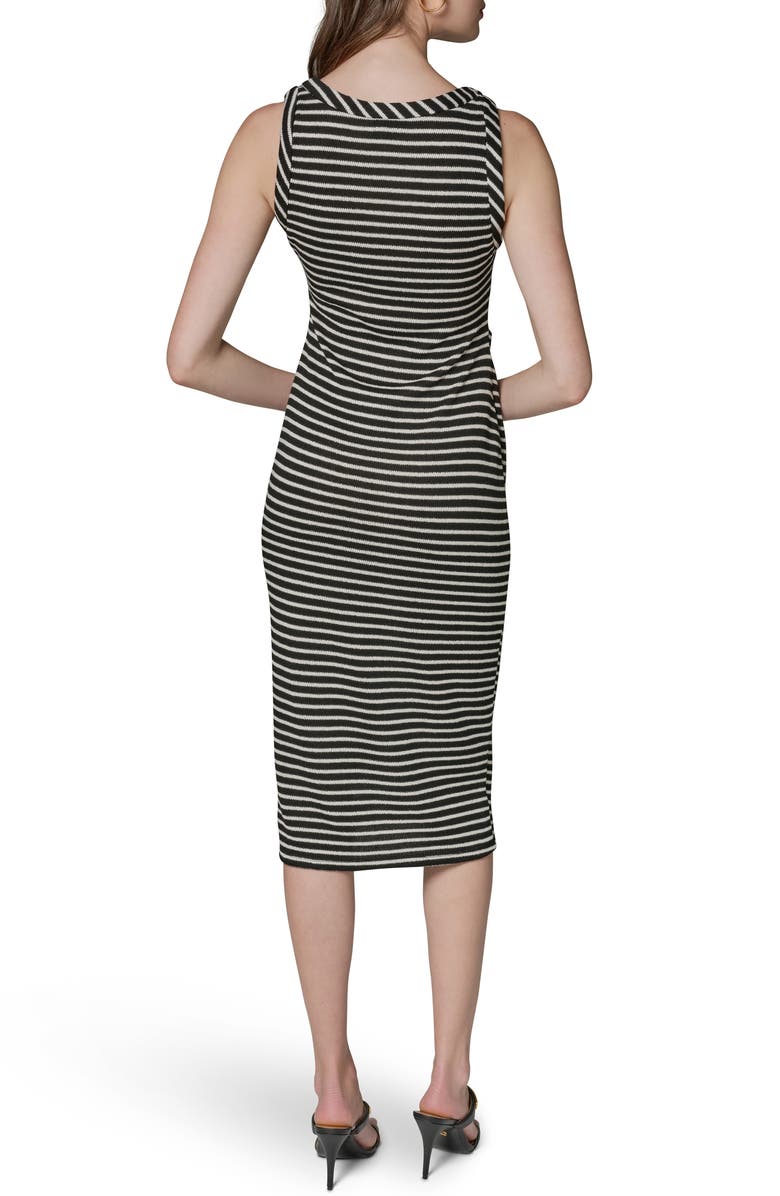 DONNA KARAN WEEKEND Sleeveless Body-Con Midi Dress, Alternate, color, Black Cream