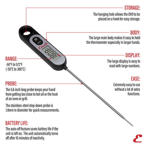 Escali Digital Long Stem Thermometer In Black