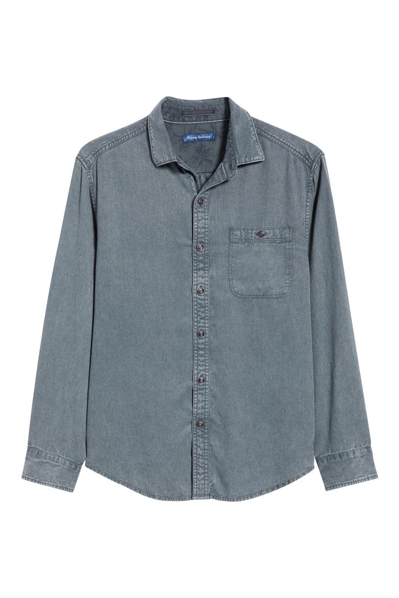 Bonfire Beach Twill Long Sleeve Button Up Shirt, Alternate, color, TURBULENCE