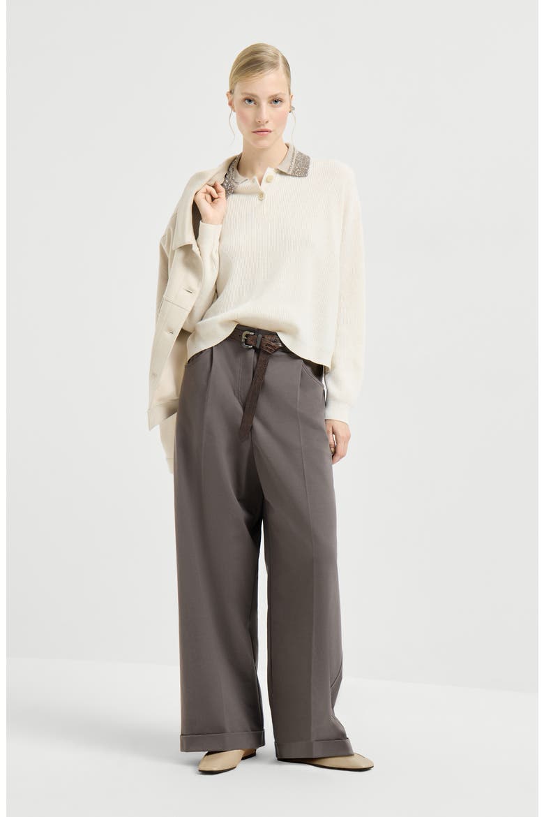 Wide track trousers, Alternate, color, Brown