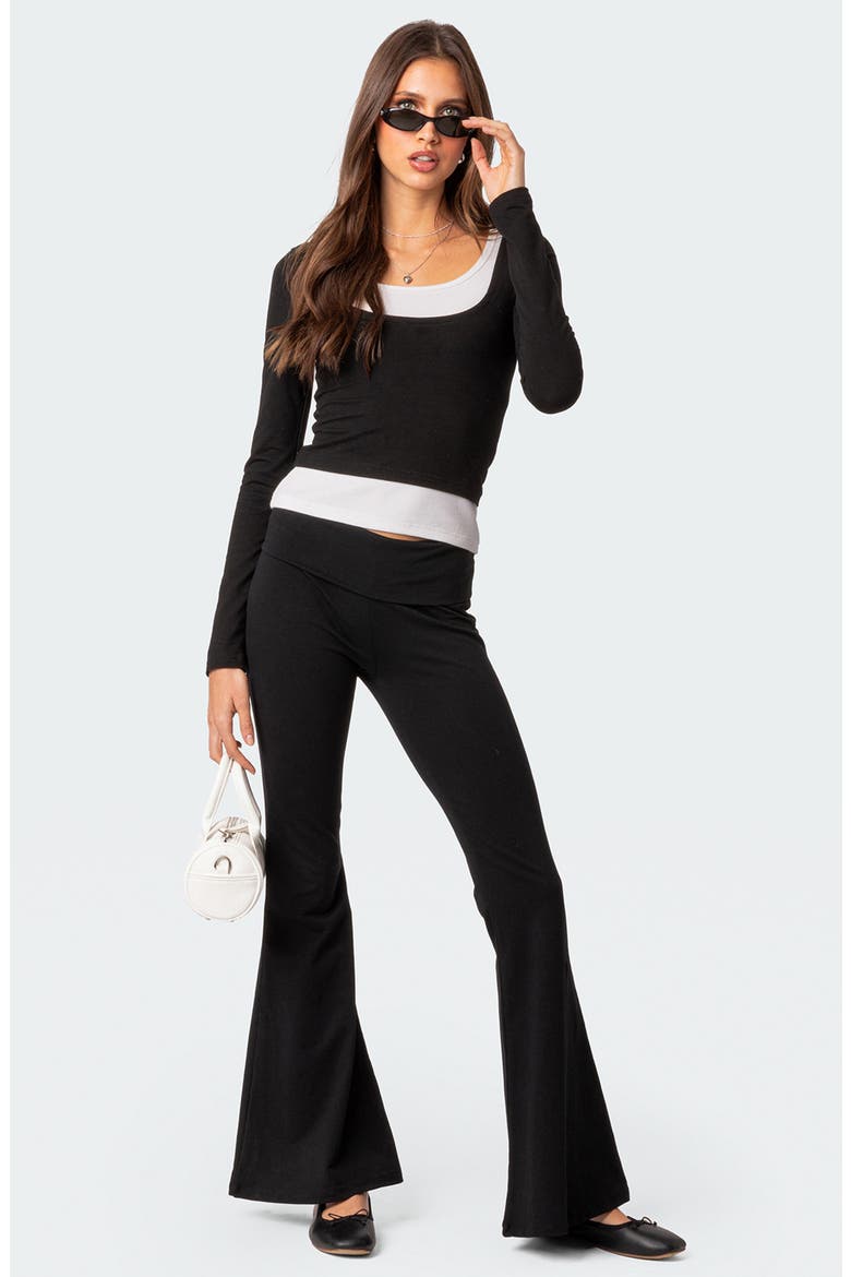 Harriet Layered Long Sleeve Top, Alternate, color, BLACK-AND-WHITE