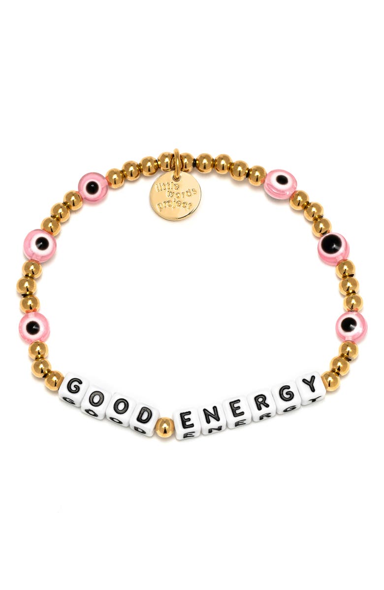 Little Words Project Good Energy Beaded Stretch Bracelet, Main, color, 