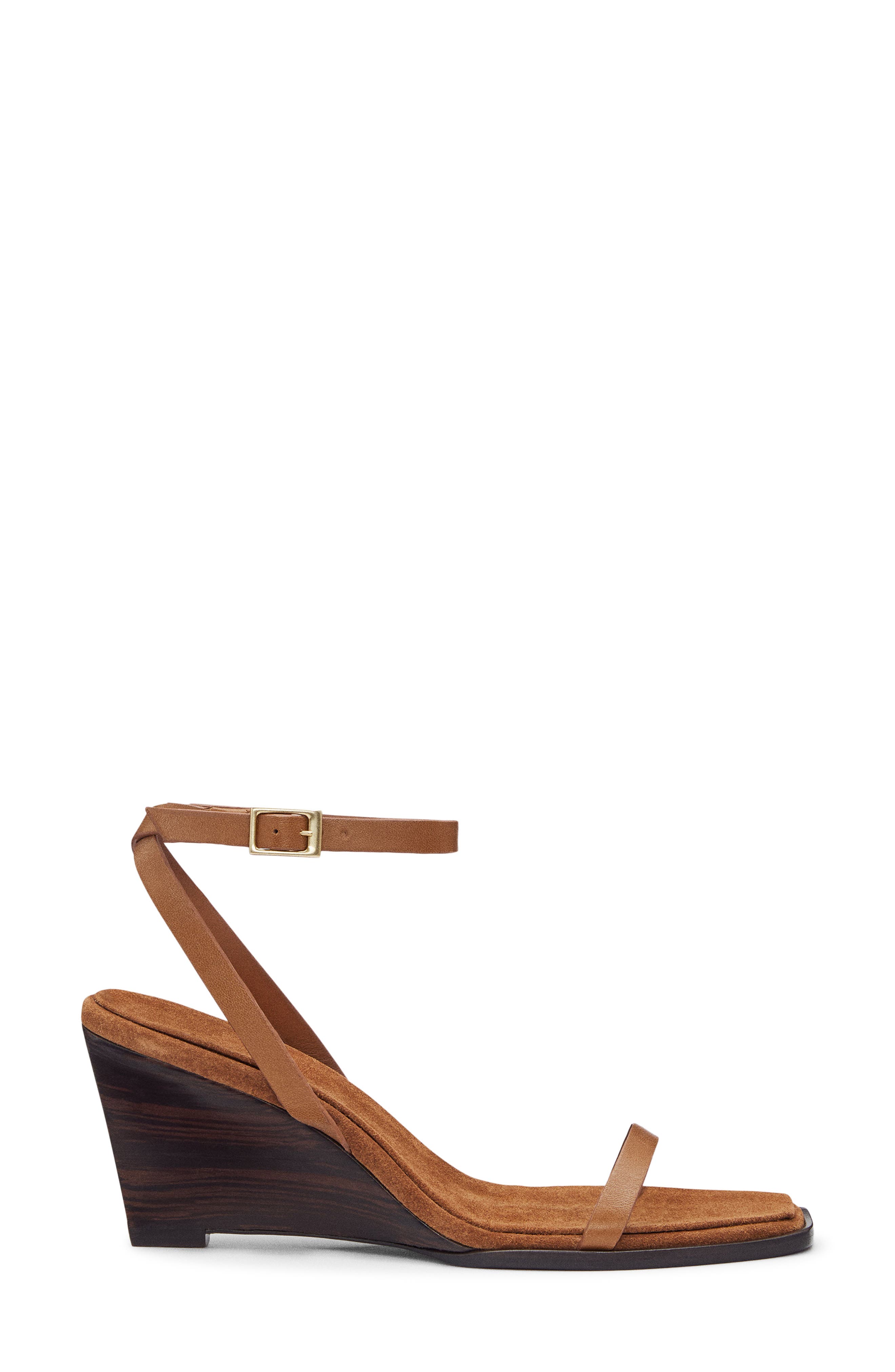 Reformation Lina Wedge Sandal, Alternate, color, Rum Leather