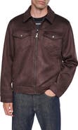 DKNY Faux Suede Shirt Jacket