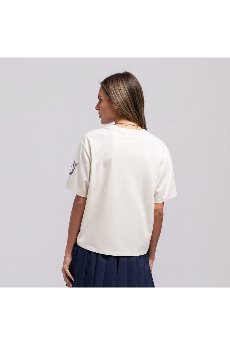 Women's Mitchell & Ness  Cream San Diego Padres Cooperstown Yacht Rock Boxy Cropped T-Shirt, Alternate, color, Cream
