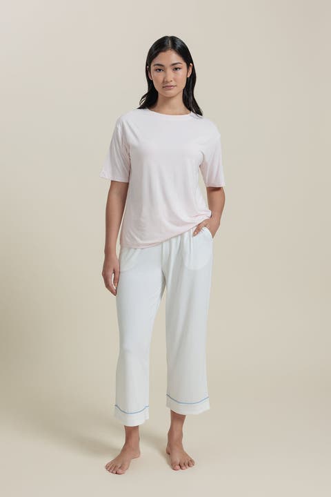 Natural Pajama Cropped Pants