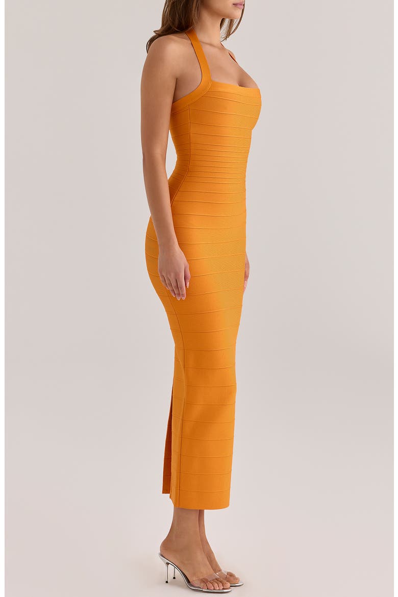 The Silhouette Halter Neck Bandage Maxi Dress, Alternate, color, TANGERINE