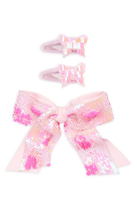 Kids' Set of 3 Assorted Sequin Hair Clips
