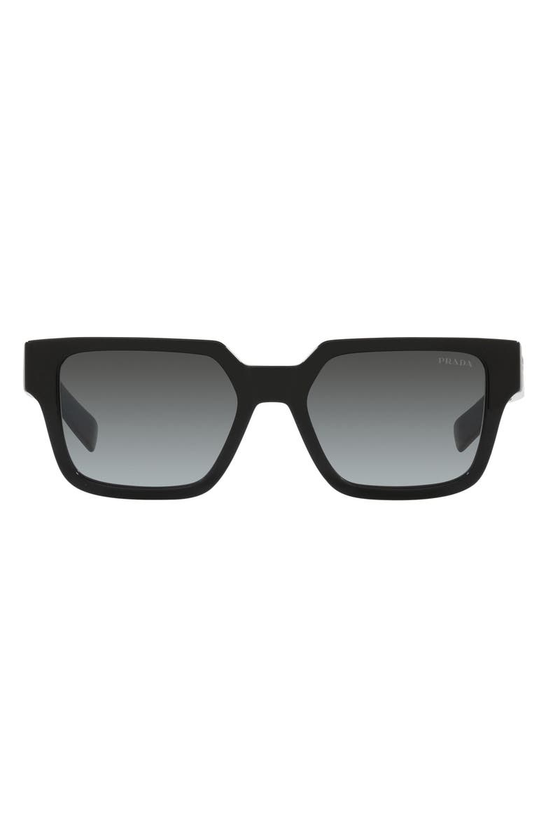 Prada 55mm Square Optical Glasses, Main, color, Black