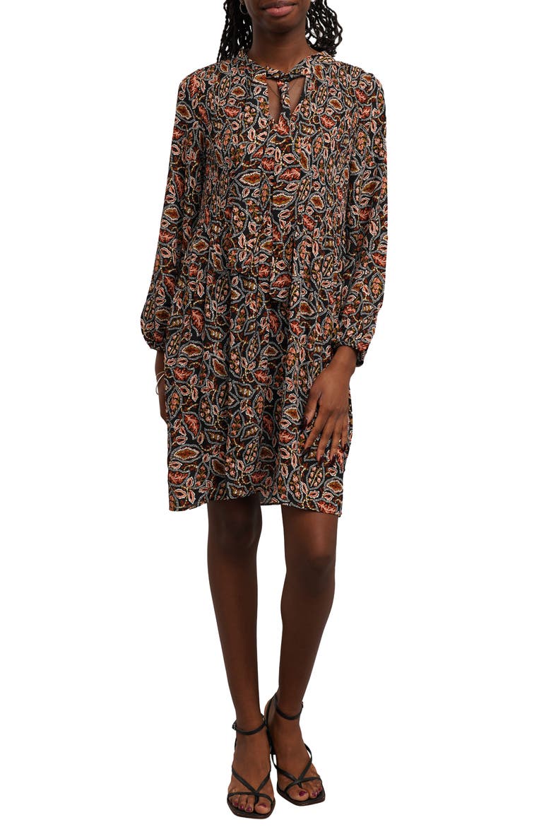 Tie Neck A-Line Dress, Main, color, KHLOE