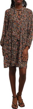 SUNNY LEIGH Tie Neck A-Line Dress