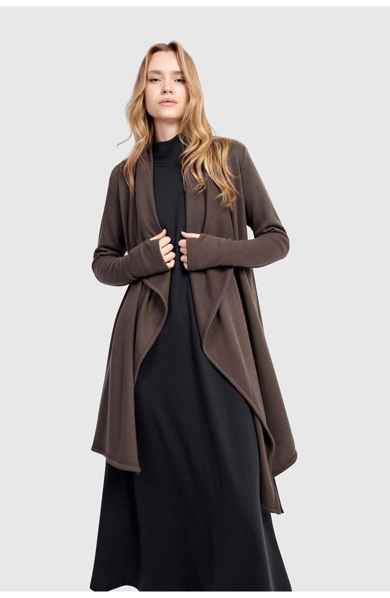 Alembika Cloud Wrap Cardigan, Alternate, color, Mocha