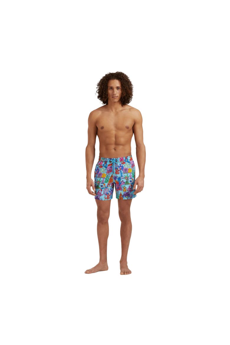 Men Swim Shorts Plantes Aquatiques, Alternate, color, blue topaz