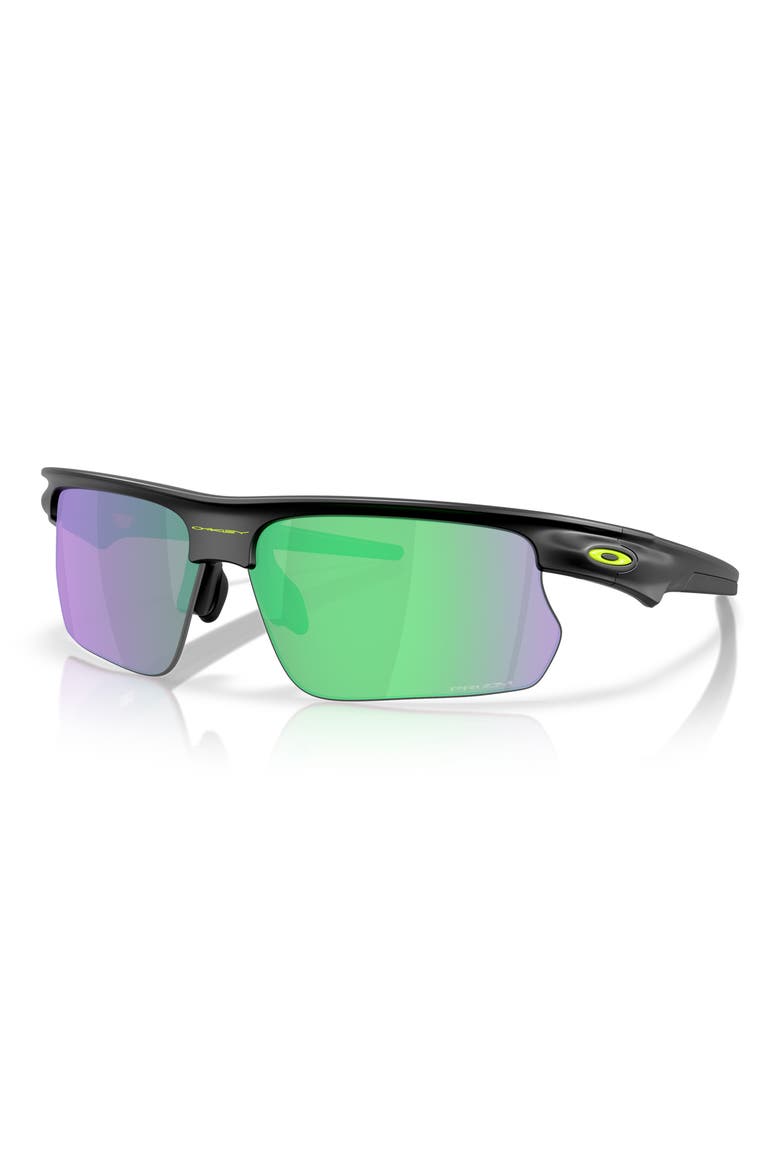 Bisphera 68mm Prizm™ Gradient Oversize Rectangular Sunglasses, Alternate, color, MATTE BLACK / PRIZM ROAD JADE