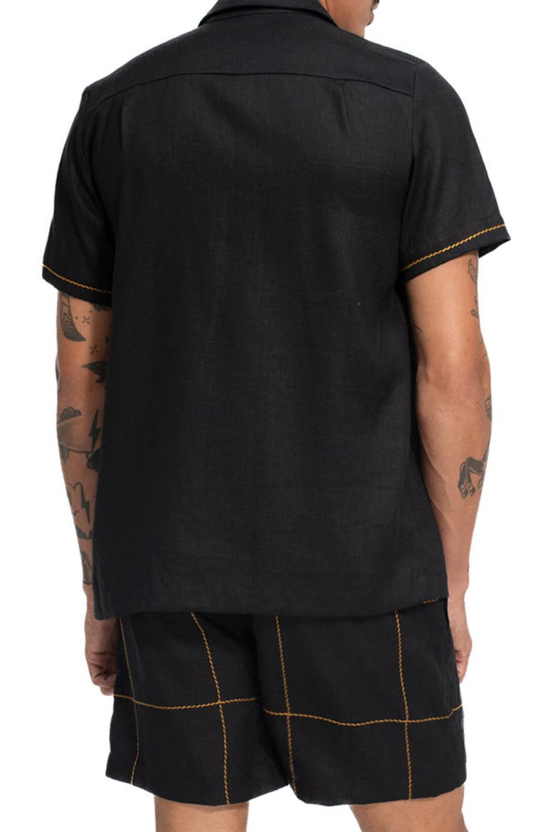Jack Linen Camp Shirt, Alternate, color, BLACK MULTI