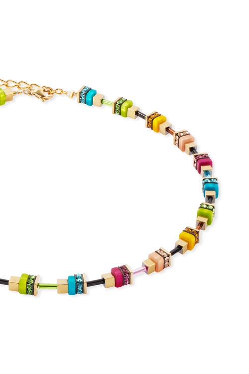 Coeur De Lion Boho Sunset Cube Necklace In Multi