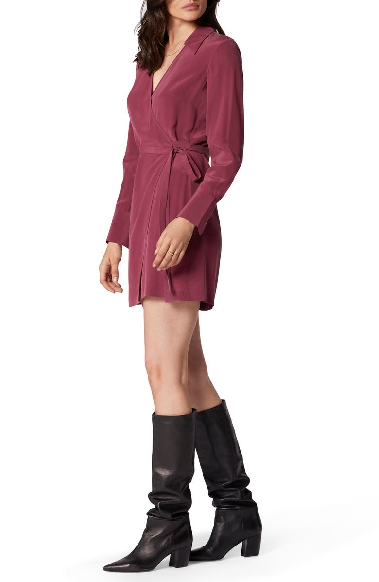 Equipment Antheme Long Sleeve Silk Wrap Dress, Alternate, color, Rhododendron