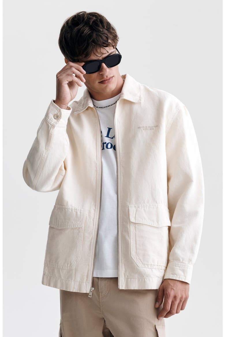 Garment Dyed Cotton & Linen Zip Overshirt, Alternate, color, SAND SHELL