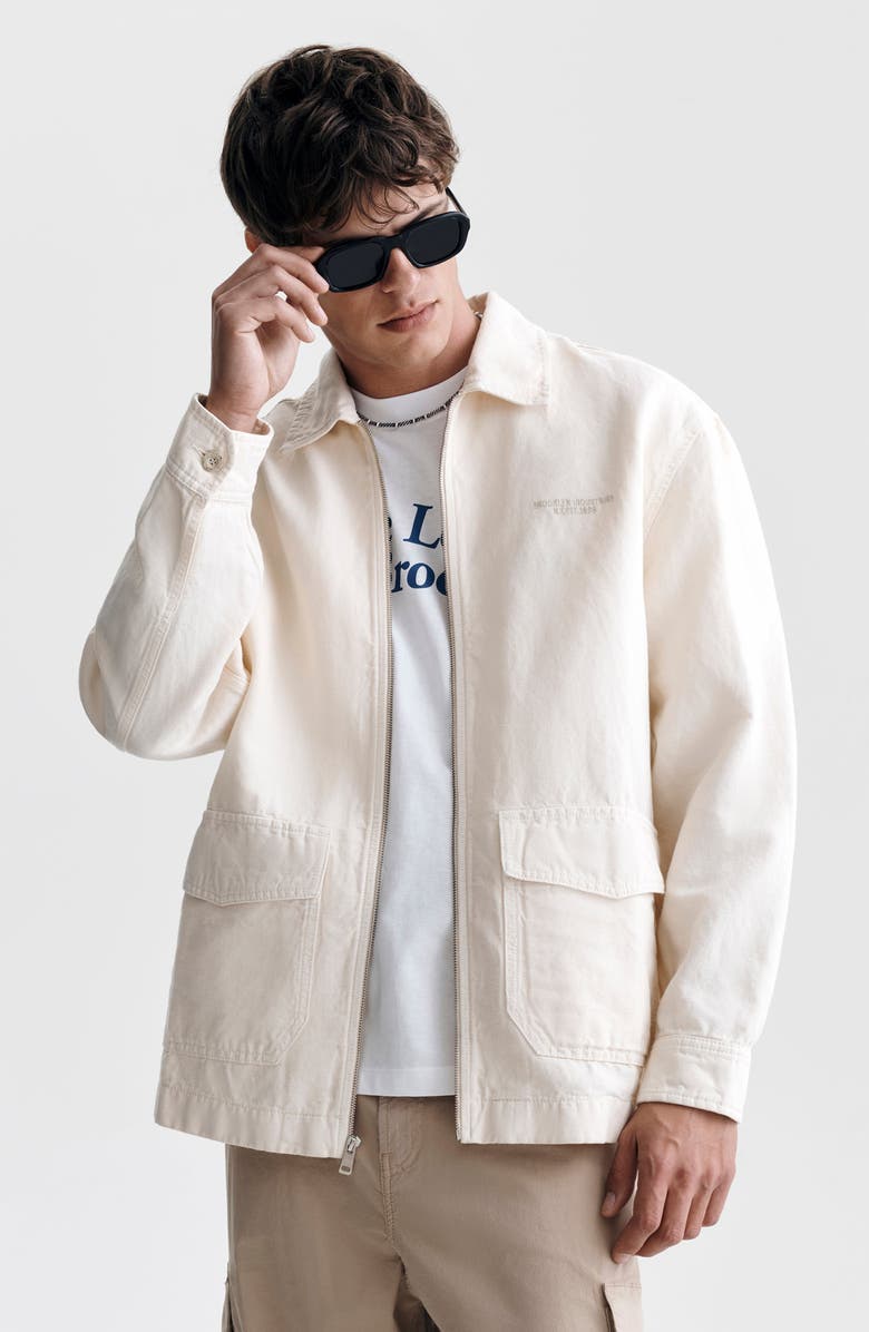 Brooklyn Industries Garment Dyed Cotton & Linen Zip Overshirt, Alternate, color, 