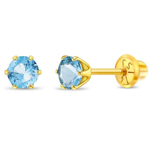 In Season Jewelry 14k Classic Prong Solitaire Earrings in March at Nordstrom