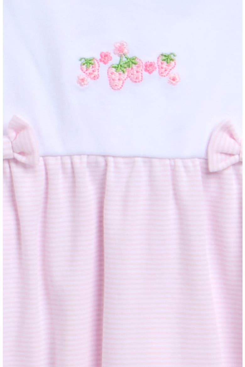 Strawberry Embroidered Pima Cotton Bubble Romper, Alternate, color, PINK