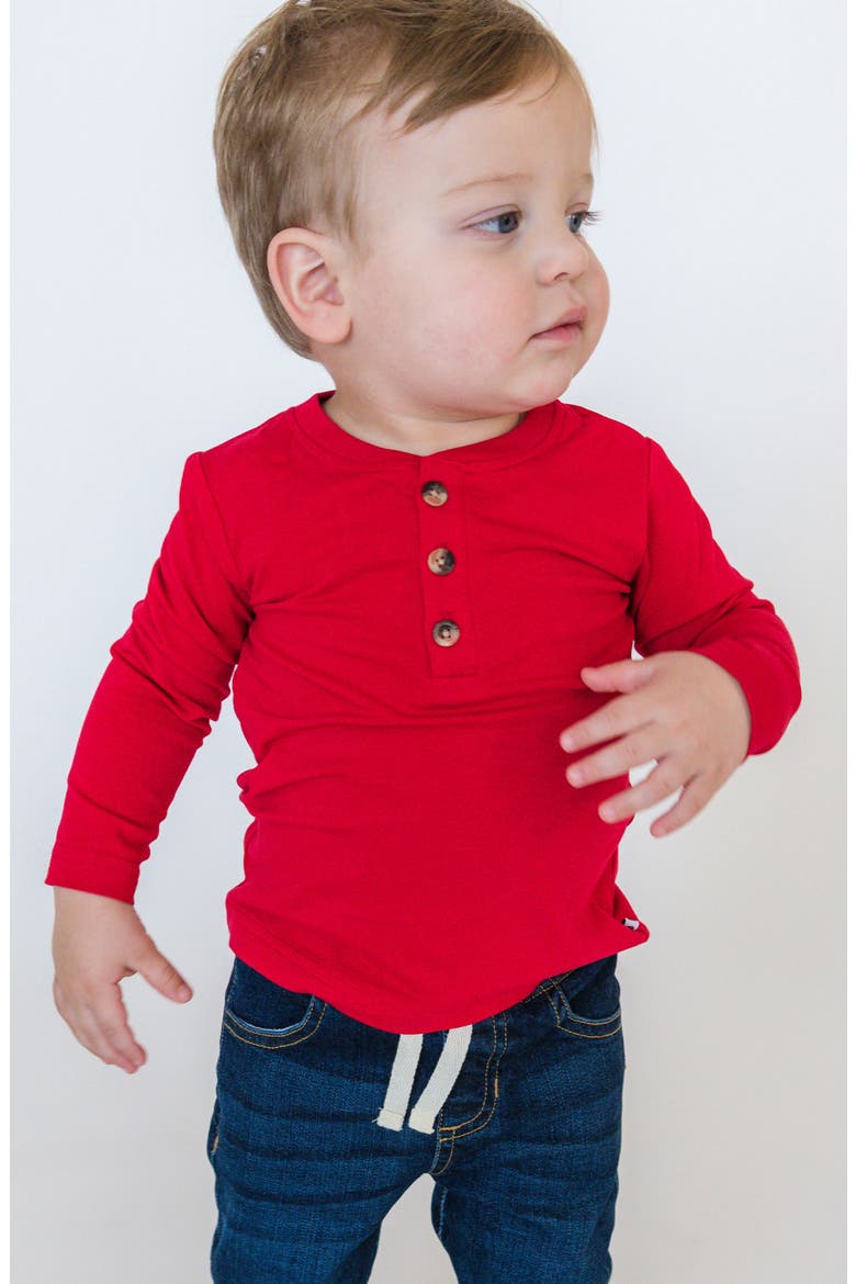 Cotton Henley, Alternate, color, RED