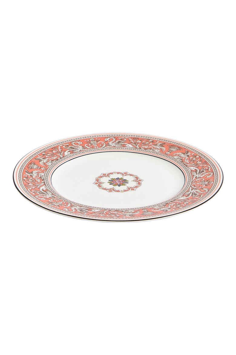 Florentine Bone China Dinner Plate, Alternate, color, SALMON