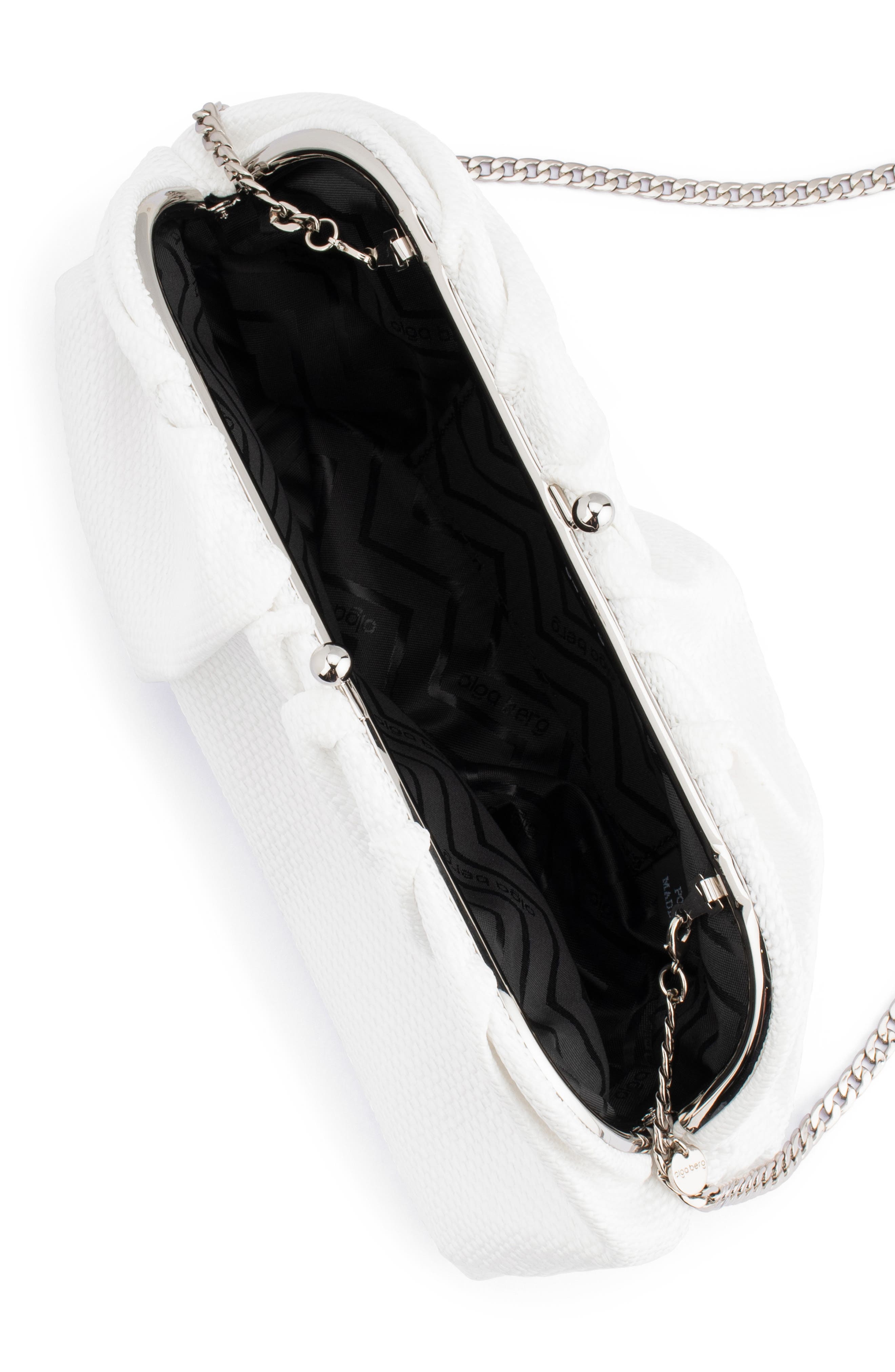 Olga Berg Queenie Woven Gathered Frame Clutch, Alternate, color, 