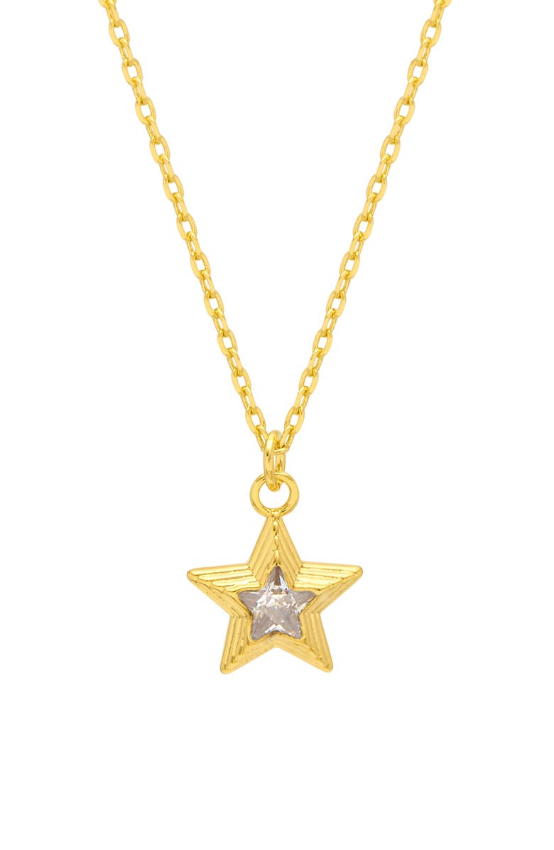 Estella Bartlett Blue Star Crystal Pendant Necklace, Main, color, Gold