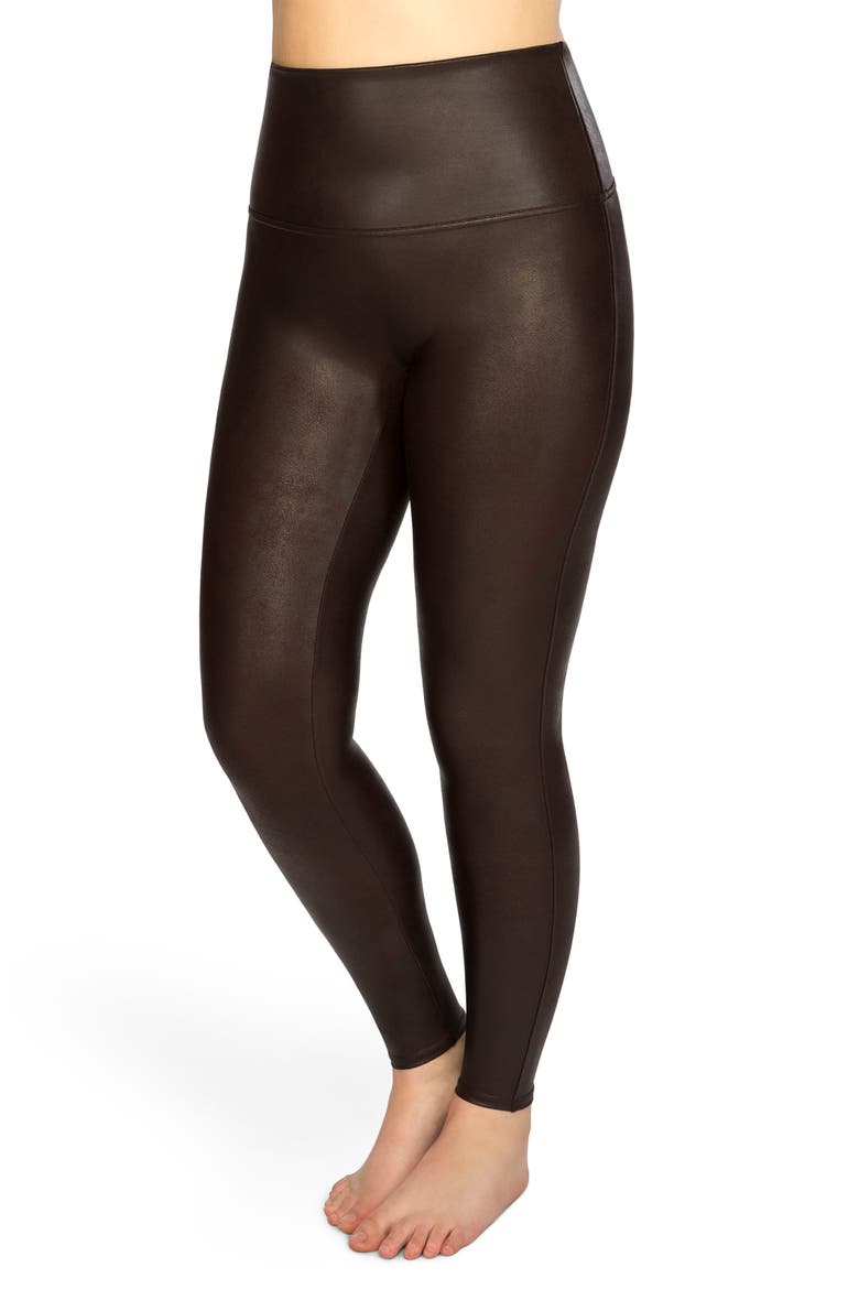 Faux Leather Leggings, Main, color, WINE