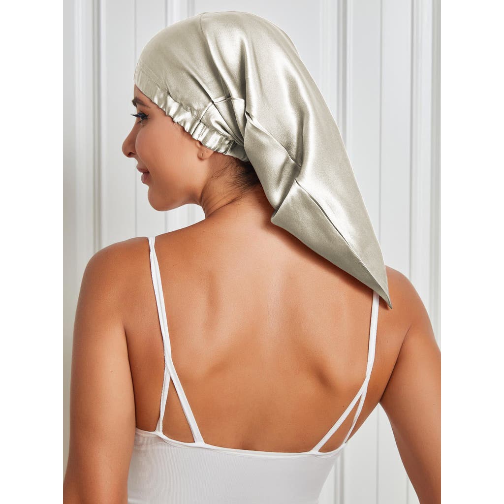 Silksilky Pure Silk Elasticated Bonnet In Gray