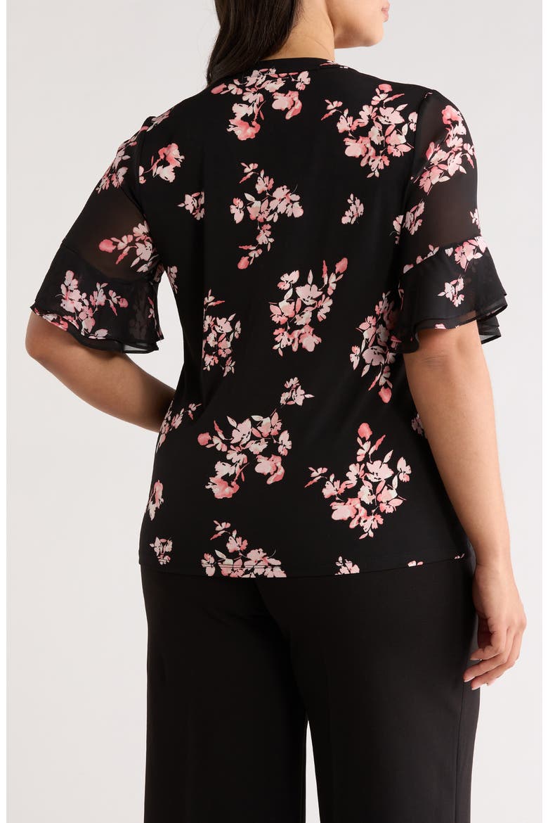 Ruffle Sleeve Top, Alternate, color, ANNE BLACK MULTI
