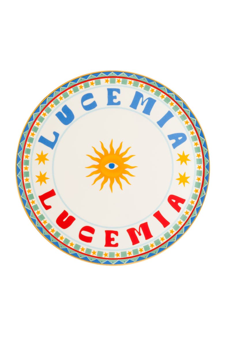 Lublin Lucemia Rimmed Porcelain Pizza Artisan Ceramic, Main, color, White