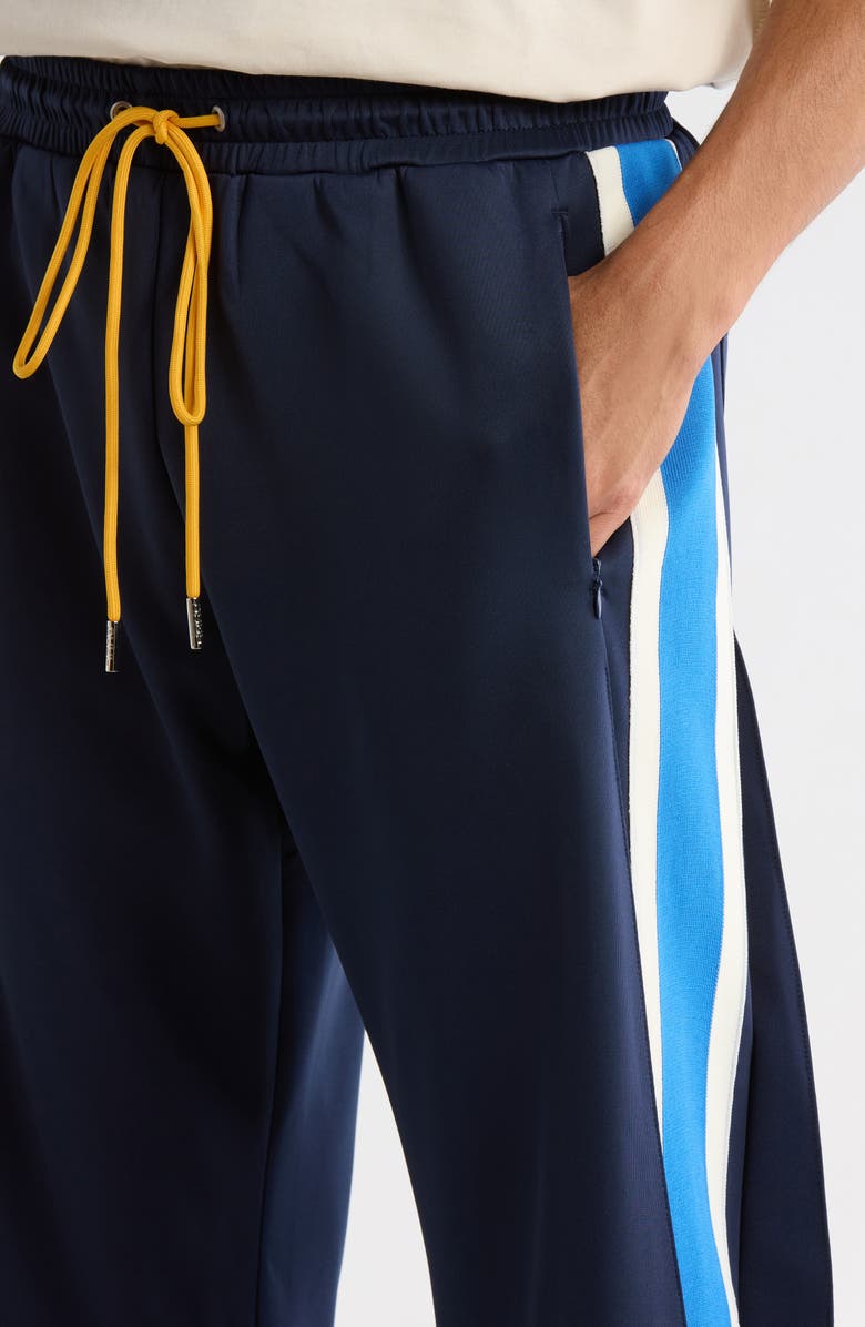 DIET STARTS MONDAY Stripe Side Snap Sweatpants, Alternate, color, Navy/Blue