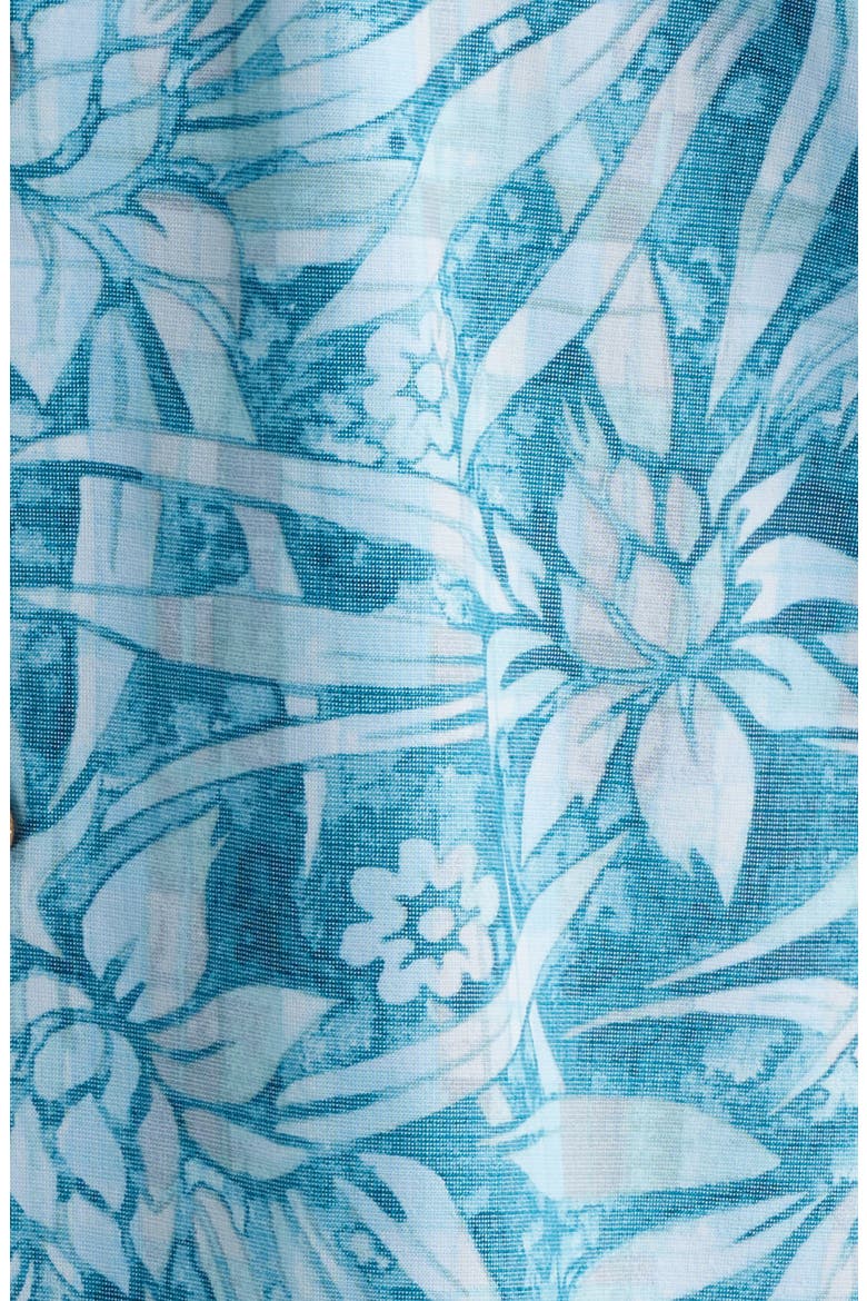 Coastal Ease Aqua Flora IslandZone® Camp Shirt, Alternate, color, MILKY BLUE