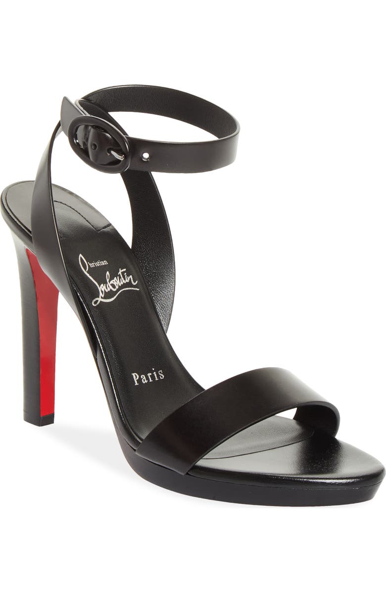Christian Louboutin Fanny Sandal, Main, color, Black/ Lin Black/ Bk
