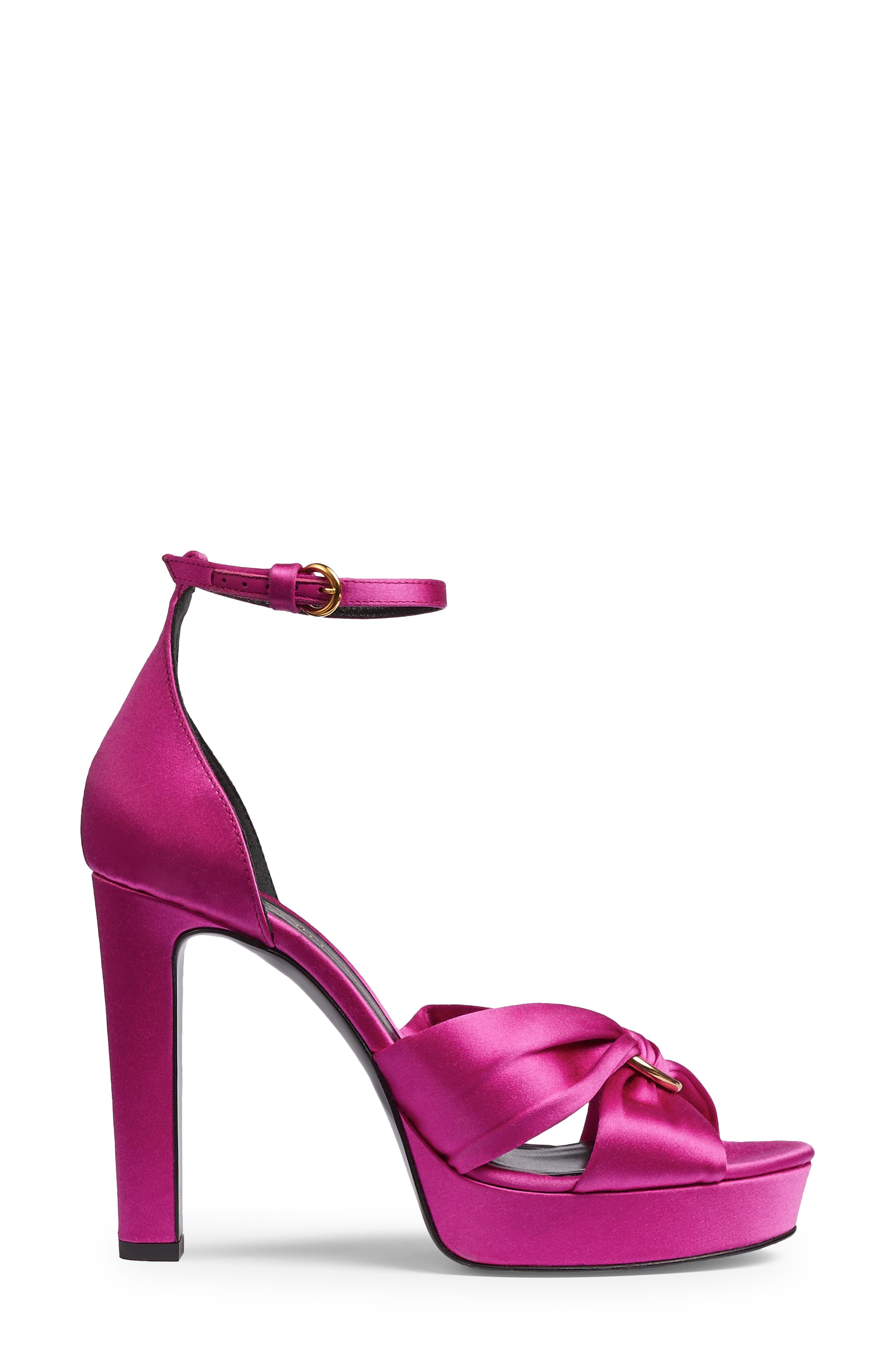 LK Bennett Aysha Satin Ankle Strap Sandal, Alternate, color, 