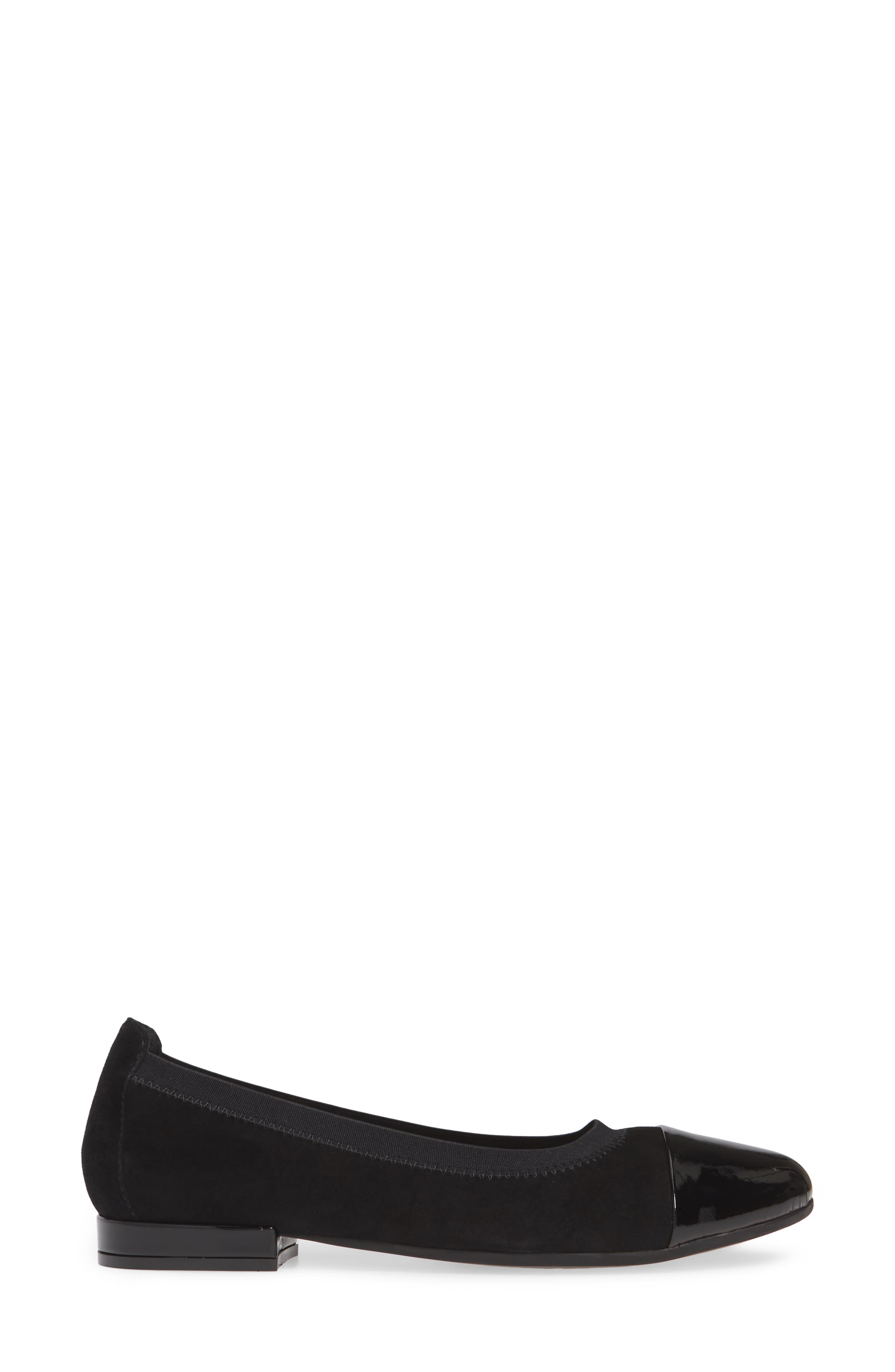 David Tate Nicole Cap Toe Flat, Alternate, color, Black Suede