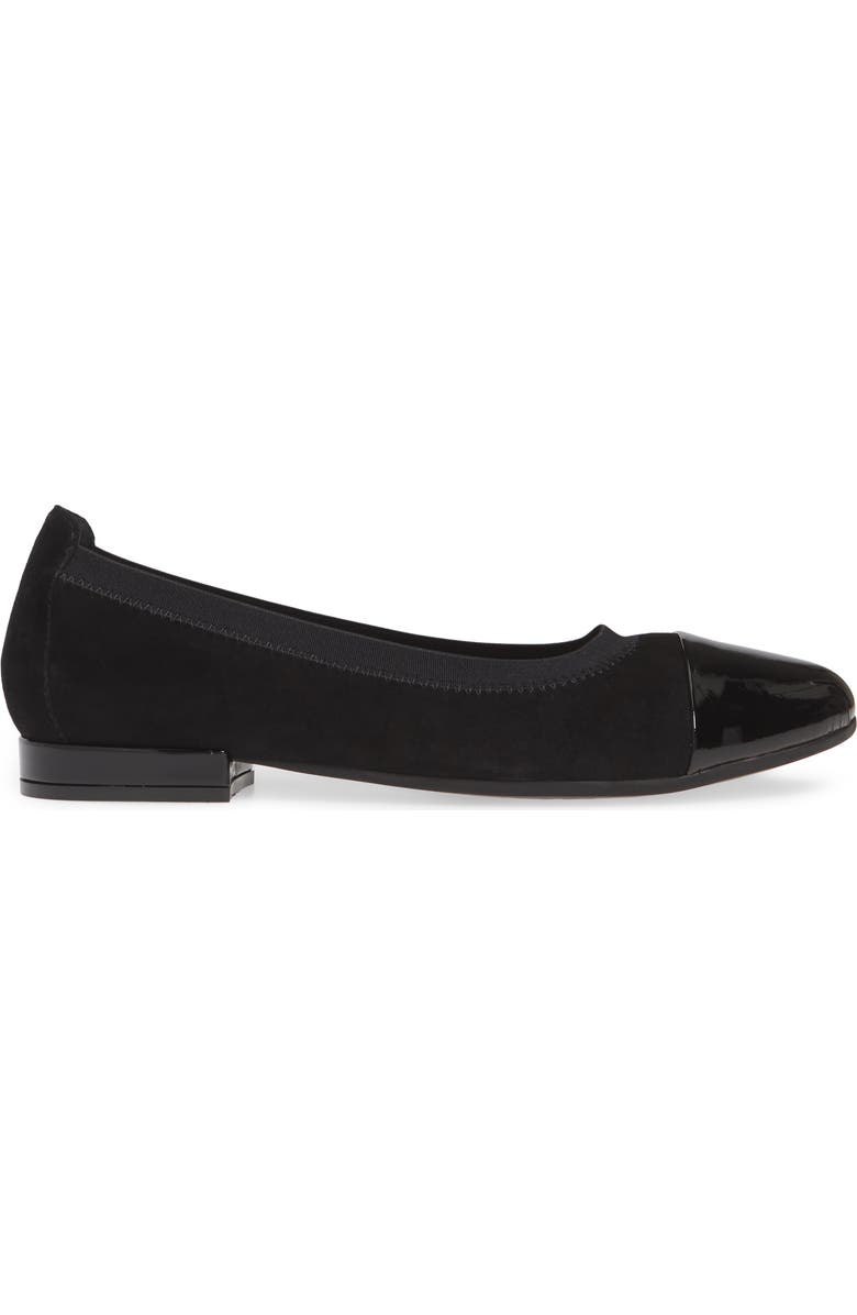 David Tate Nicole Cap Toe Flat, Alternate, color, Black Suede