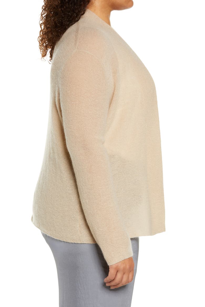 Wool & Mohair Blend Open Cardigan, Alternate, color, HEATHER CLAY