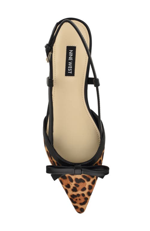 Nine West Grean Genuine Calf Hair Pointed Toe Flat In Brown