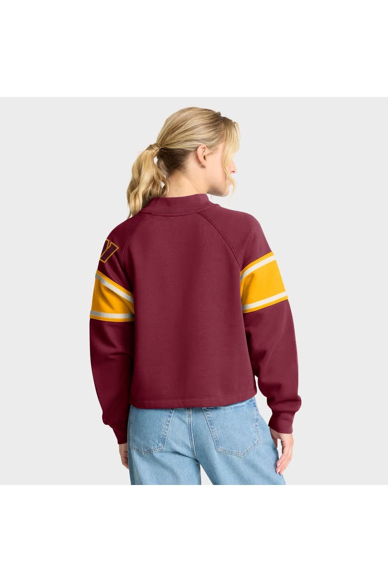 Women's Fanatics Burgundy Washington Commanders Oversized Hometown Toss Sweep Mock Neck Pullover, Alternate, color, Burgundy