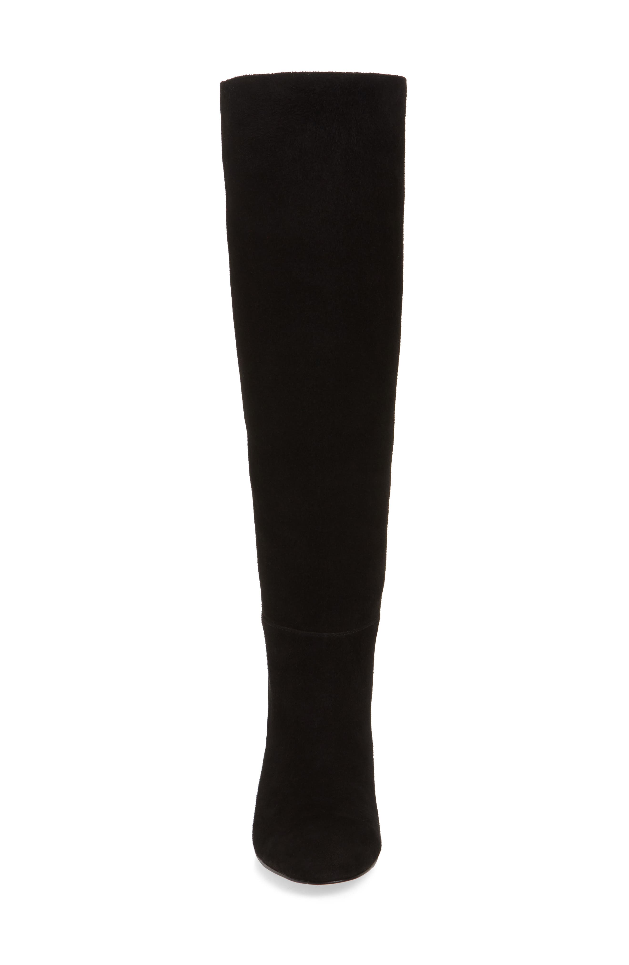 Caprice Knee-High Boot, Alternate, color, BLACK SUEDE