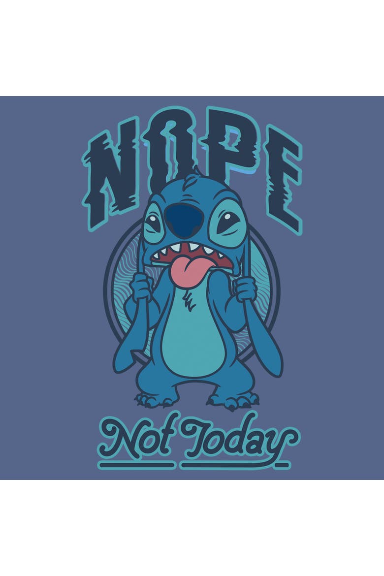Men's Lilo & Stitch Nope Not Today Tongue Out Stitch  Graphic T-Shirt, Alternate, color, Blue Jean
